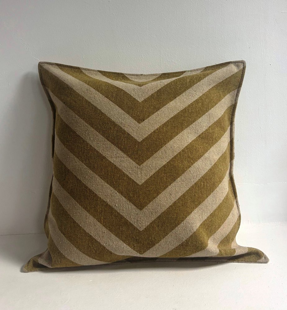 Olive chevron cushion