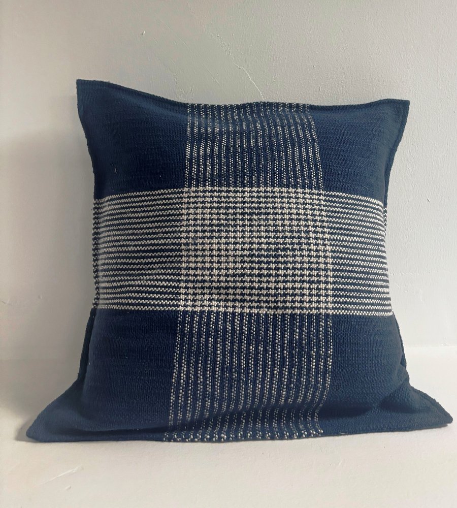 Blue check cushions