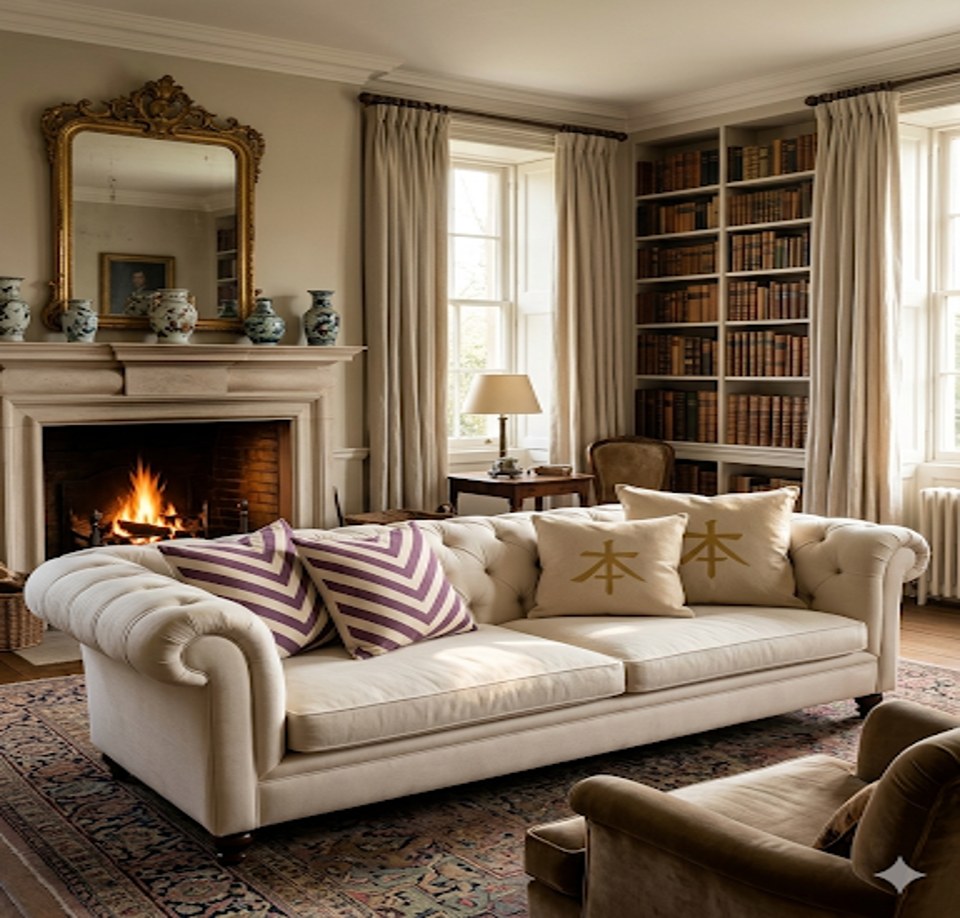Indo Hands cushion covers in an elegant living room